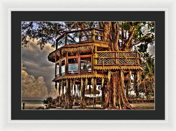 Beach Treehouse at Dawn - Framed Print