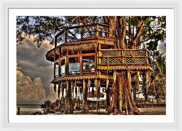 Beach Treehouse at Dawn - Framed Print