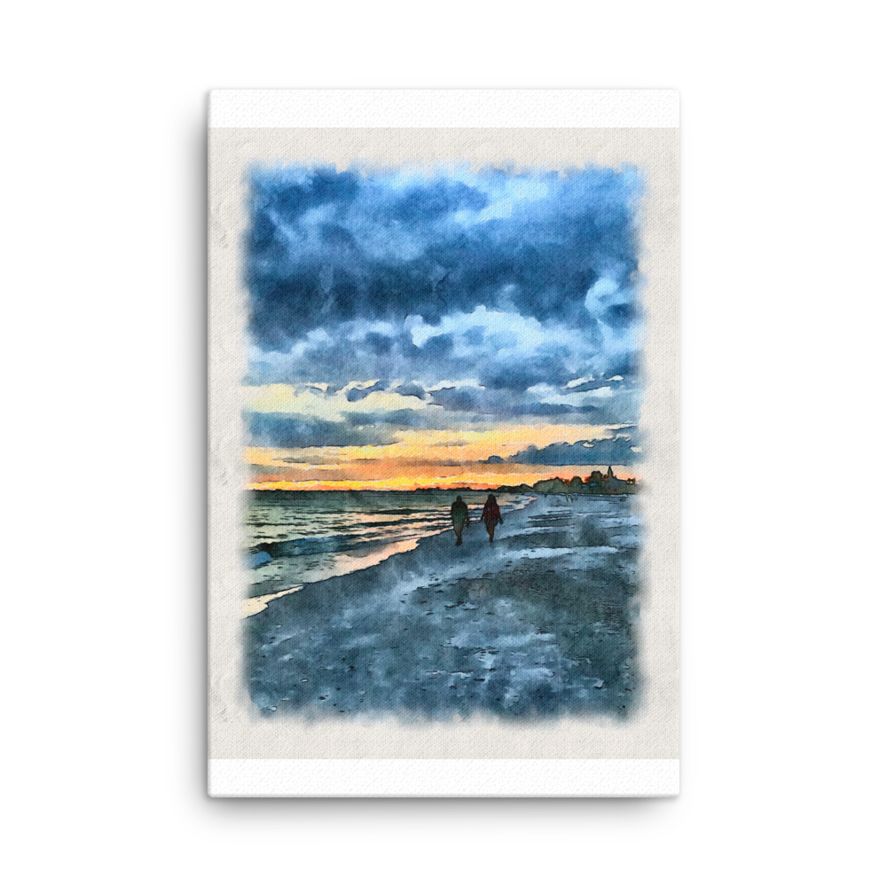Twilight Tides - Island Beach Walk on Canvas