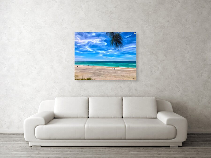 Impressionistic Beach Scene - Metal Print