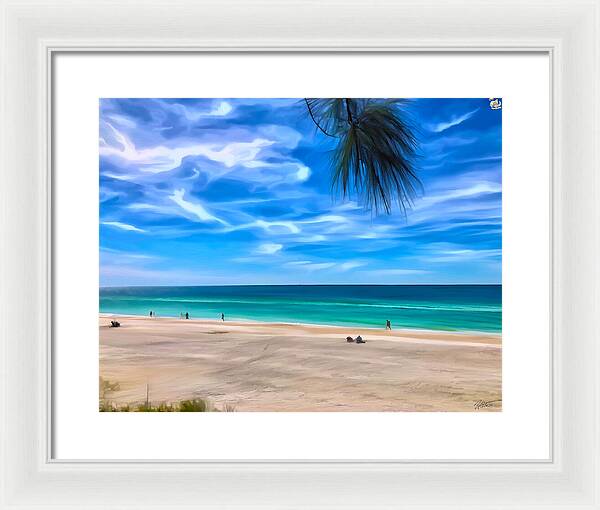 Impressionistic Beach Scene - Framed Print