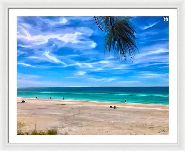 Impressionistic Beach Scene - Framed Print