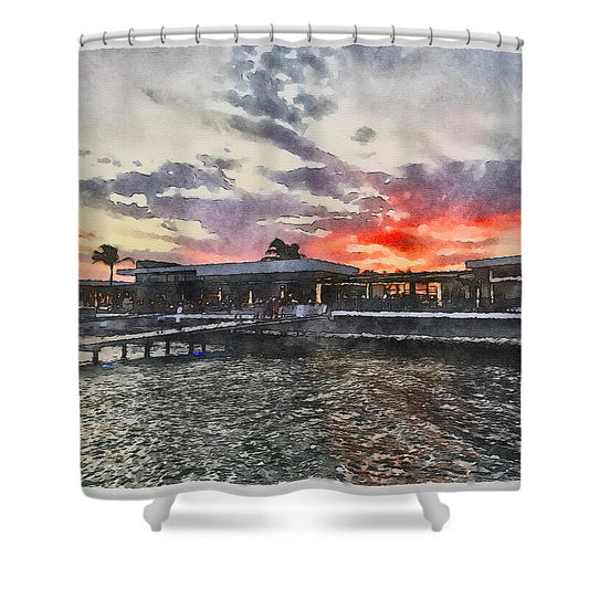 Shoreline Sunset - Shower Curtain