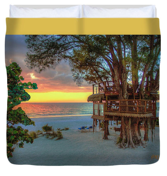 Sunset at Beach Treehouse - Duvet Cover