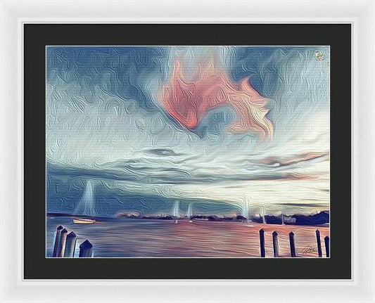 Swirling Dusk A Coastal Dream - Framed Print