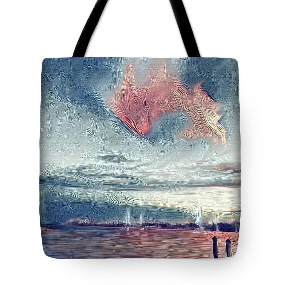 Swirling Dusk A Coastal Dream - Tote Bag