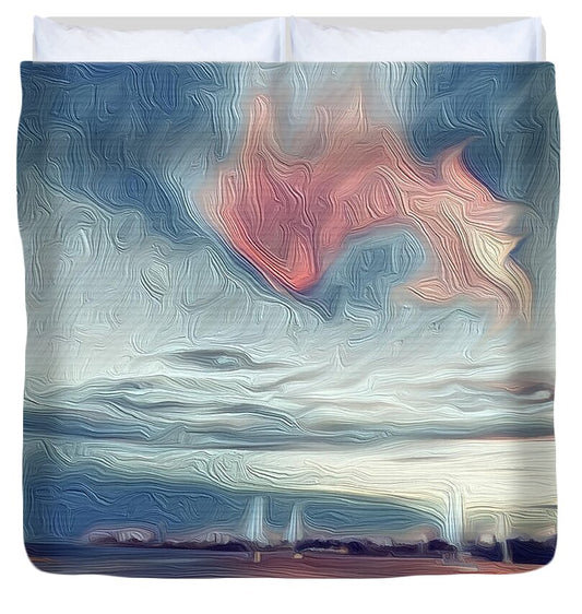 Swirling Dusk A Coastal Dream - Duvet Cover