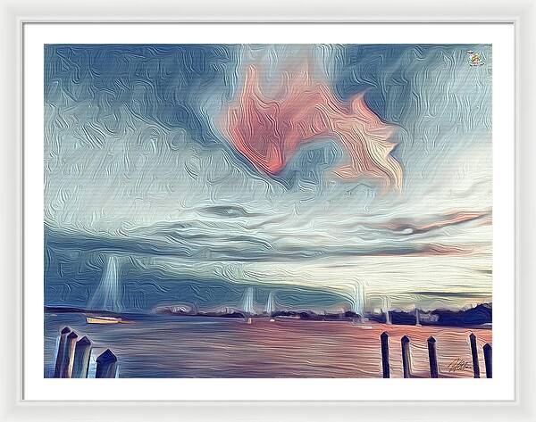 Swirling Dusk A Coastal Dream - Framed Print