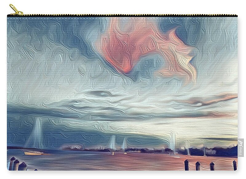 Swirling Dusk A Coastal Dream - Zip Pouch