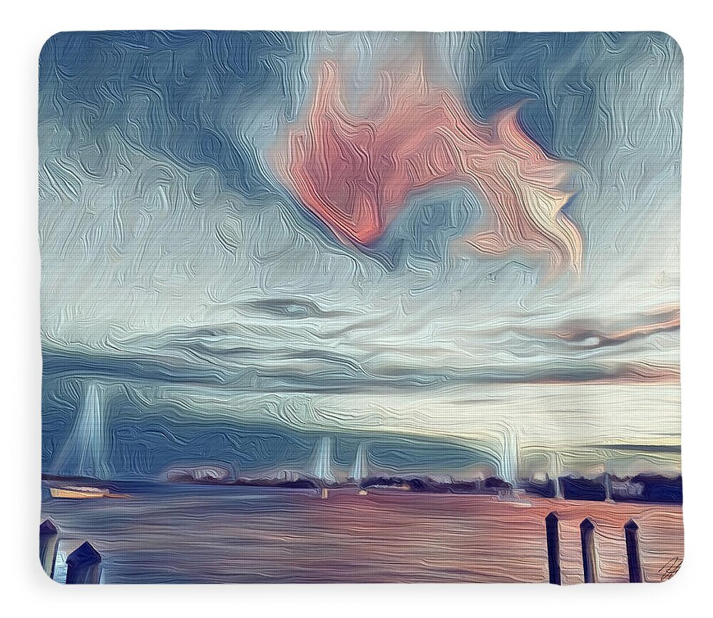 Swirling Dusk A Coastal Dream - Blanket