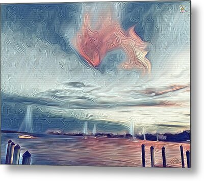 Swirling Dusk A Coastal Dream - Metal Print
