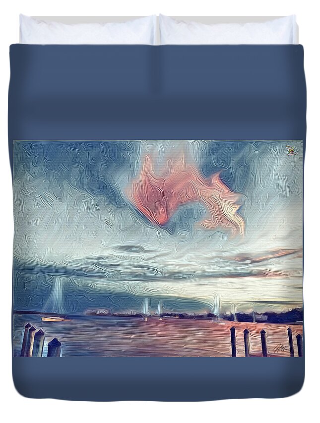 Swirling Dusk A Coastal Dream - Duvet Cover