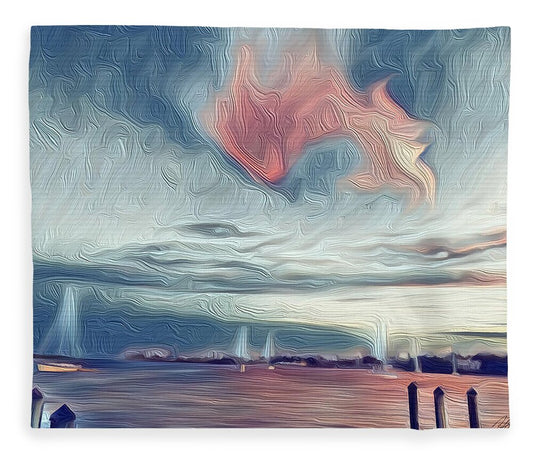 Swirling Dusk A Coastal Dream - Blanket