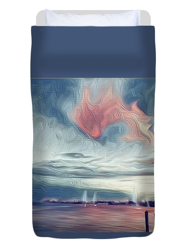 Swirling Dusk A Coastal Dream - Duvet Cover