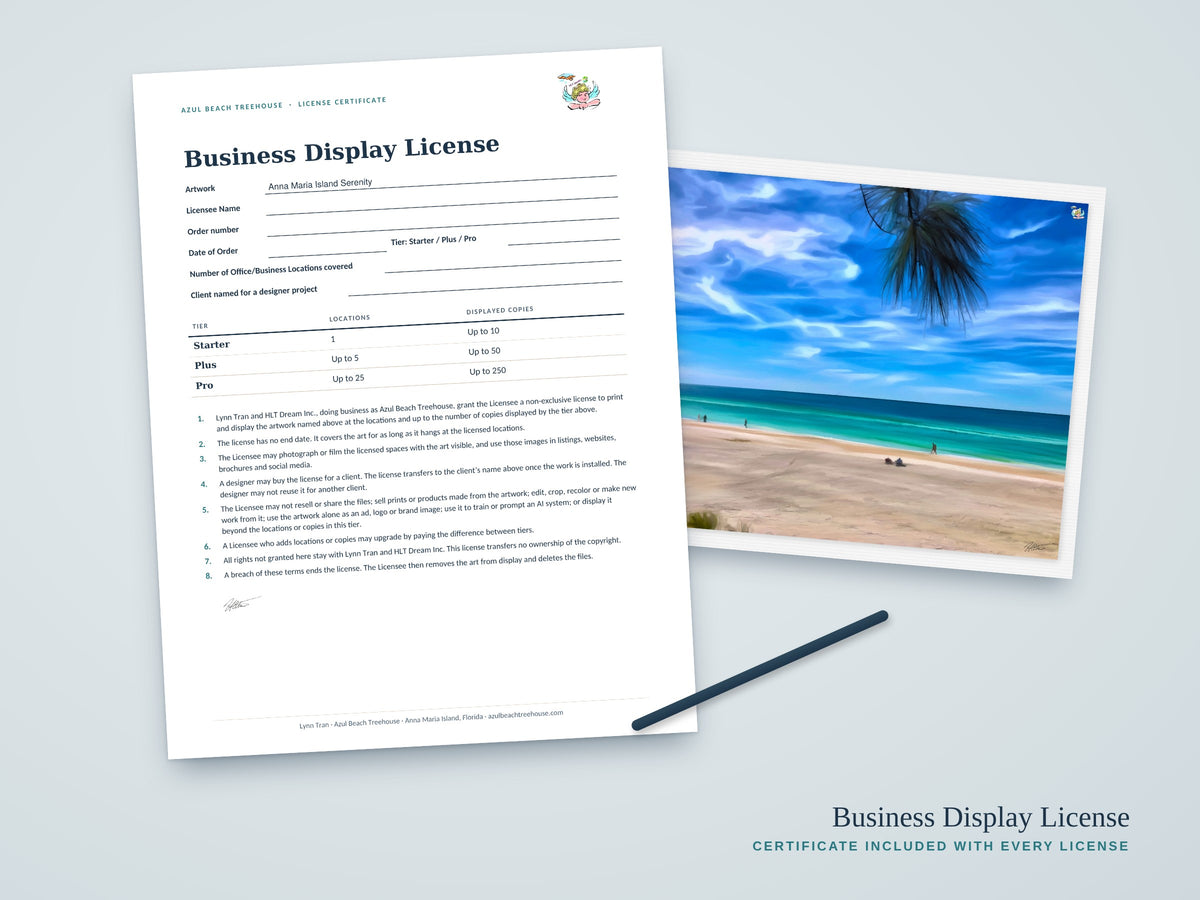 Anna Maria Island Serenity | Business Display License