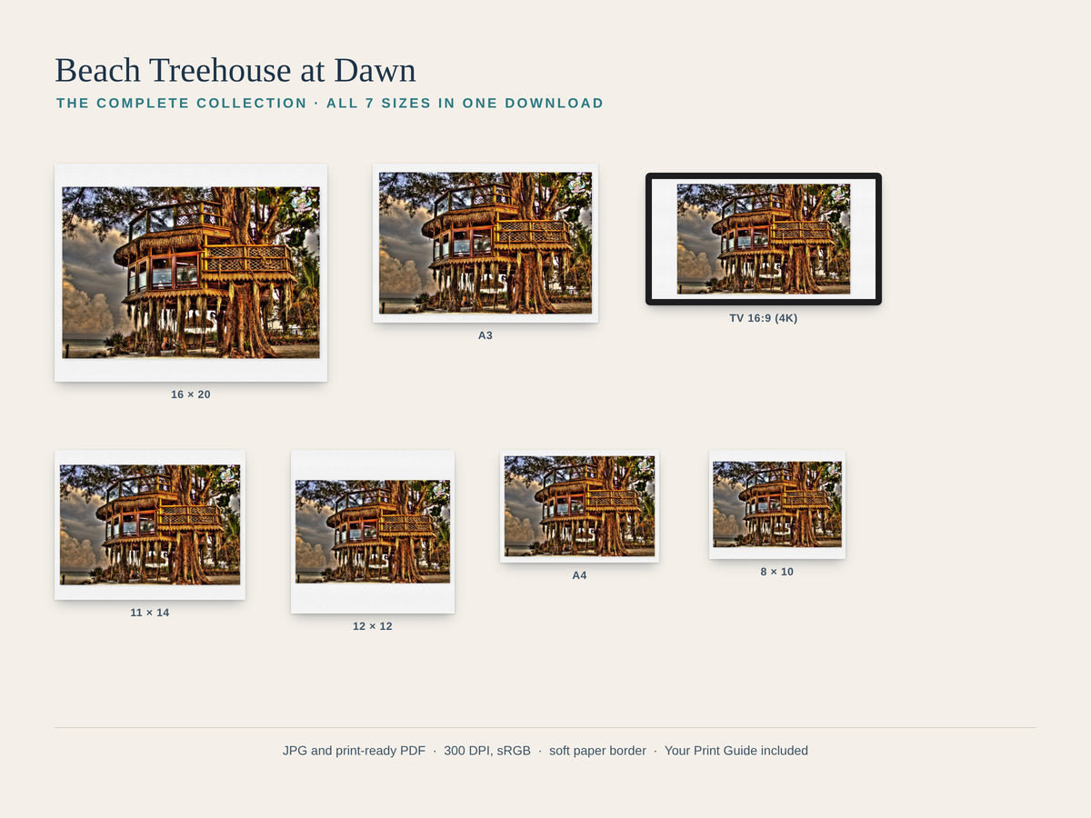 Beach Treehouse at Dawn | Anna Maria Island | Digital Download