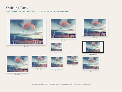 Swirling Dusk | A Coastal Dream | Digital Download