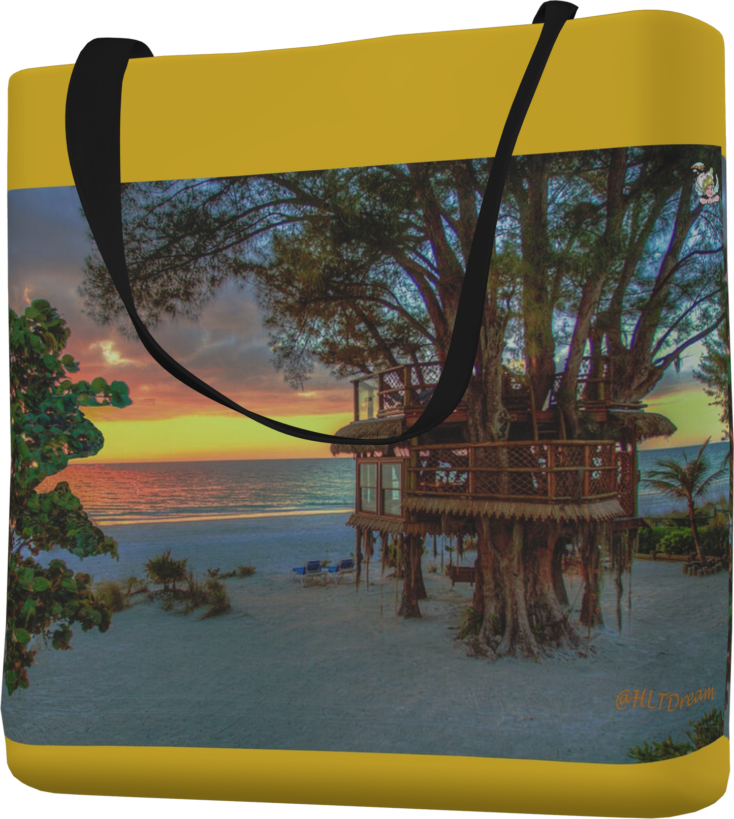 Sunset at Beach Treehouse - Tote Bag