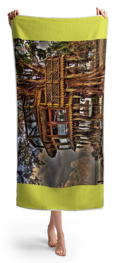 Beach Treehouse at Dawn - Beach Towel