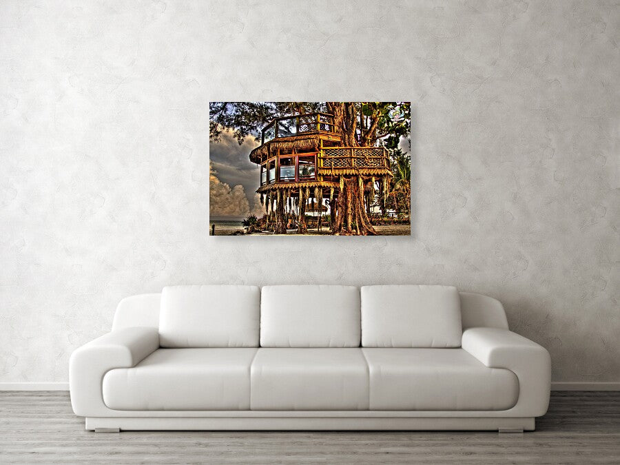 Beach Treehouse at Dawn - Acrylic Print