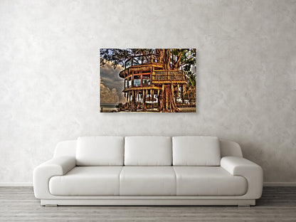 Beach Treehouse at Dawn - Metal Print