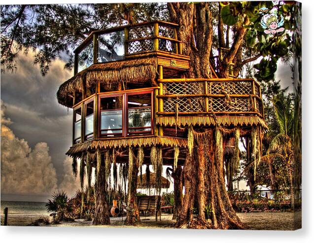 Beach Treehouse at Dawn - Canvas Print