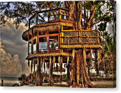 Beach Treehouse at Dawn - Canvas Print