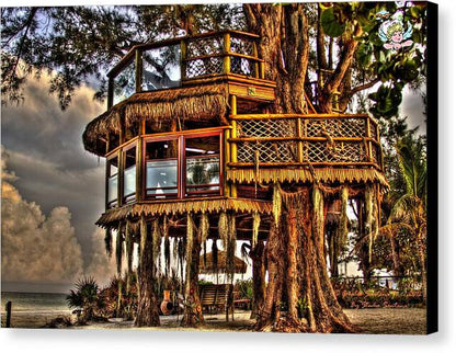 Beach Treehouse at Dawn - Canvas Print