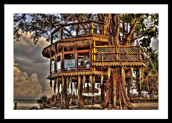 Beach Treehouse at Dawn - Framed Print