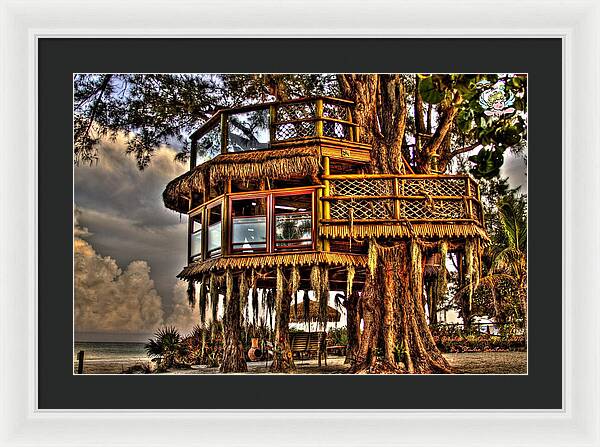 Beach Treehouse at Dawn - Framed Print