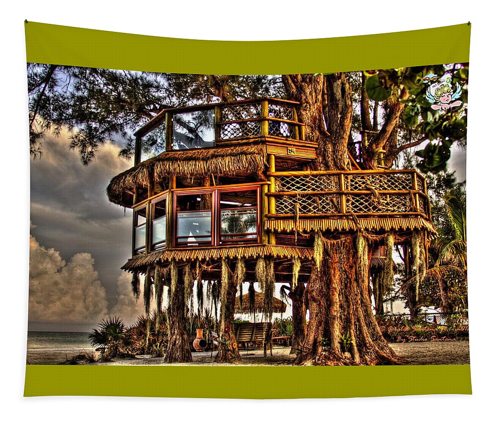 Beach Treehouse at Dawn - Tapestry