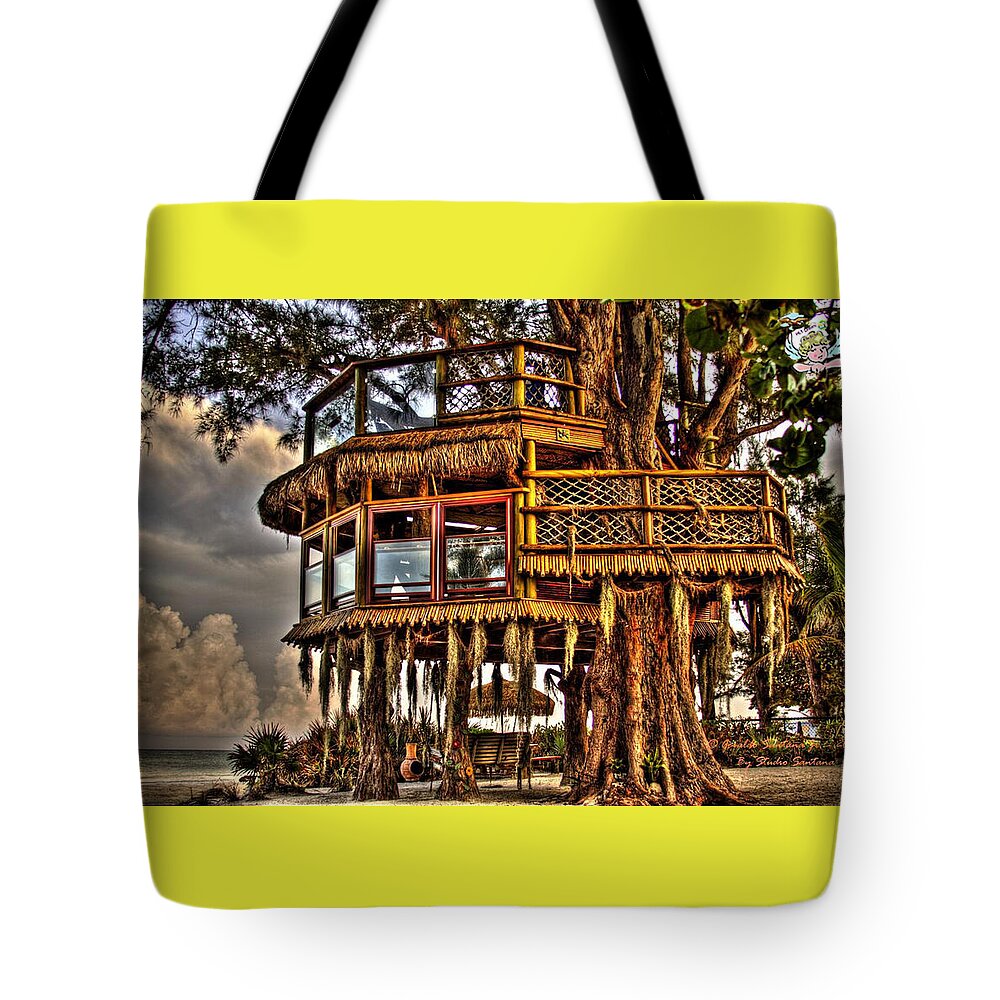 Beach Treehouse at Dawn - Tote Bag