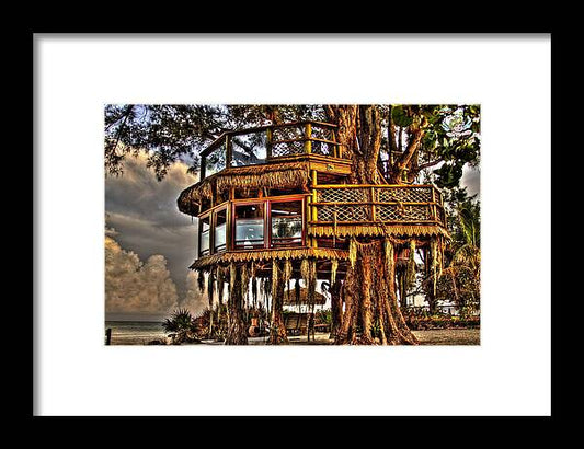 Beach Treehouse at Dawn - Framed Print