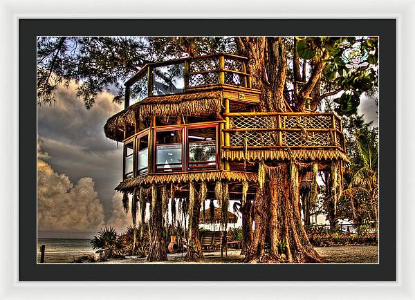 Beach Treehouse at Dawn - Framed Print