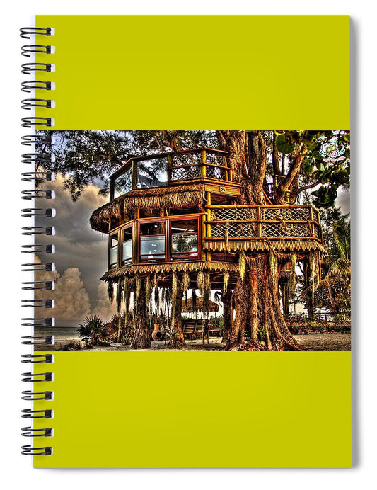 Beach Treehouse at Dawn - Spiral Notebook