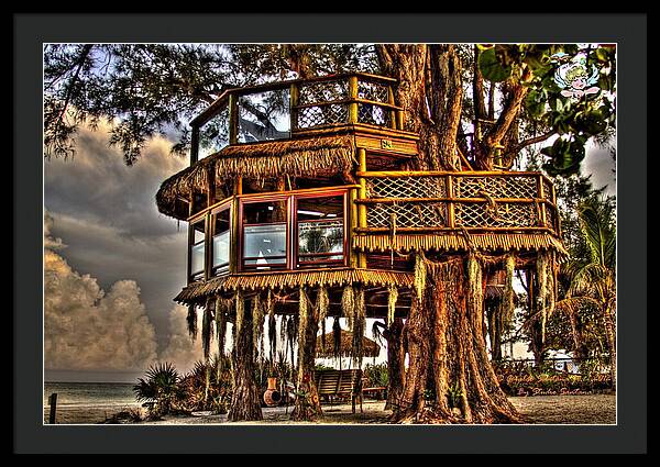 Beach Treehouse at Dawn - Framed Print