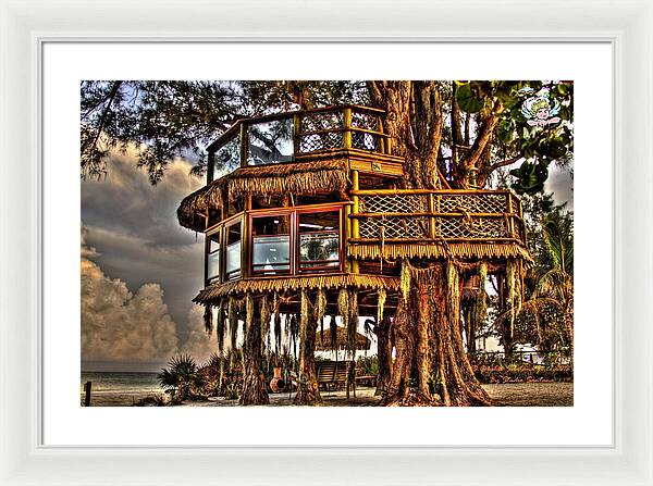 Beach Treehouse at Dawn - Framed Print