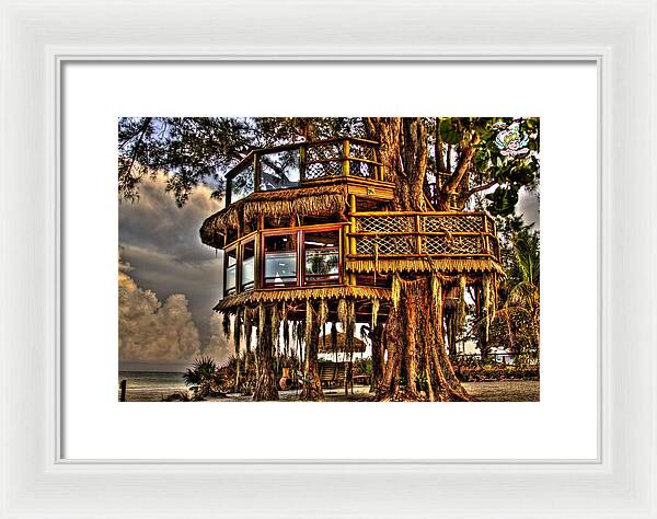 Beach Treehouse at Dawn - Framed Print