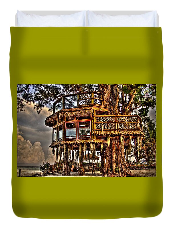 Beach Treehouse at Dawn - Duvet Cover