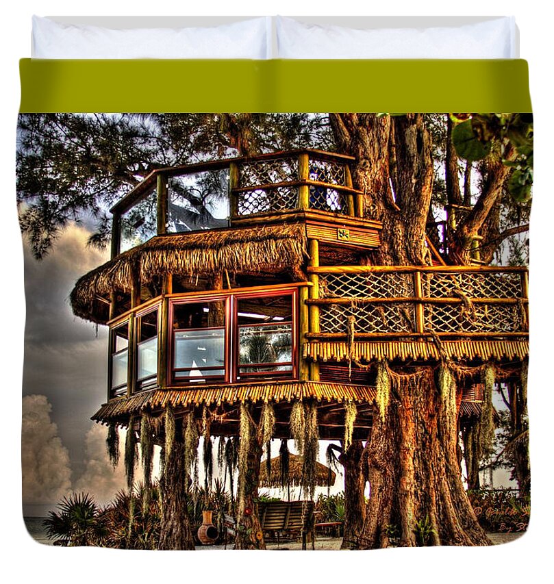 Beach Treehouse at Dawn - Duvet Cover