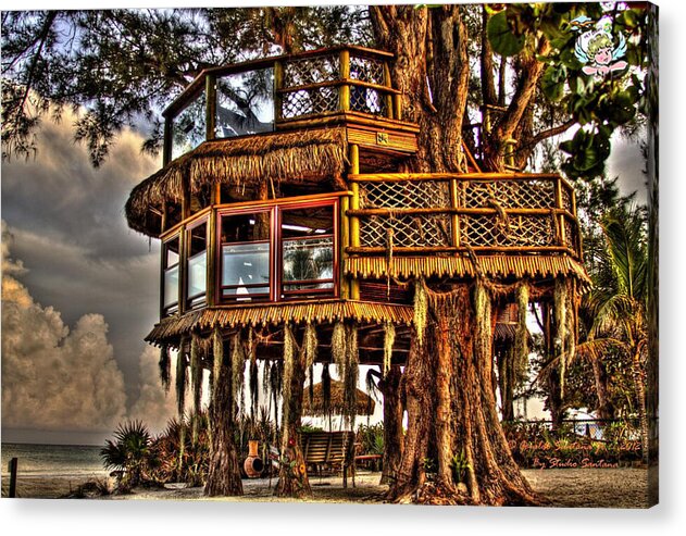 Beach Treehouse at Dawn - Acrylic Print