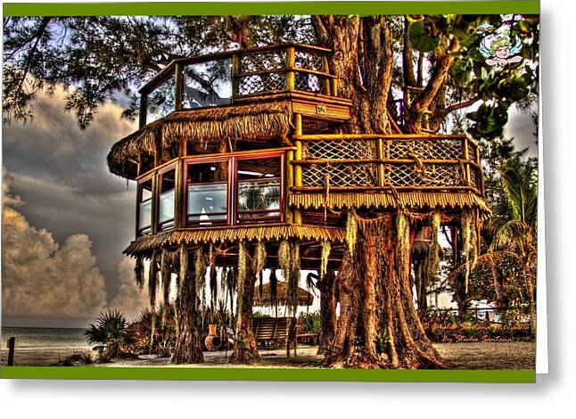 Beach Treehouse at Dawn - Greeting Card