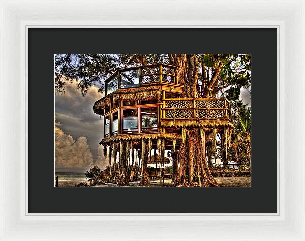 Beach Treehouse at Dawn - Framed Print