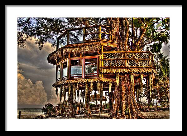 Beach Treehouse at Dawn - Framed Print