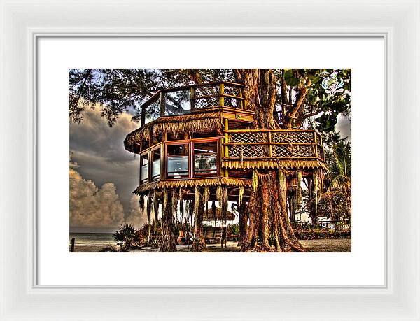 Beach Treehouse at Dawn - Framed Print