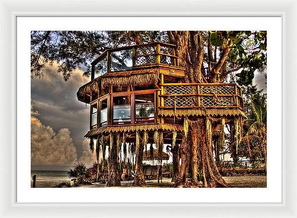 Beach Treehouse at Dawn - Framed Print