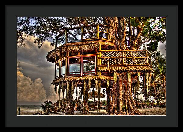 Beach Treehouse at Dawn - Framed Print