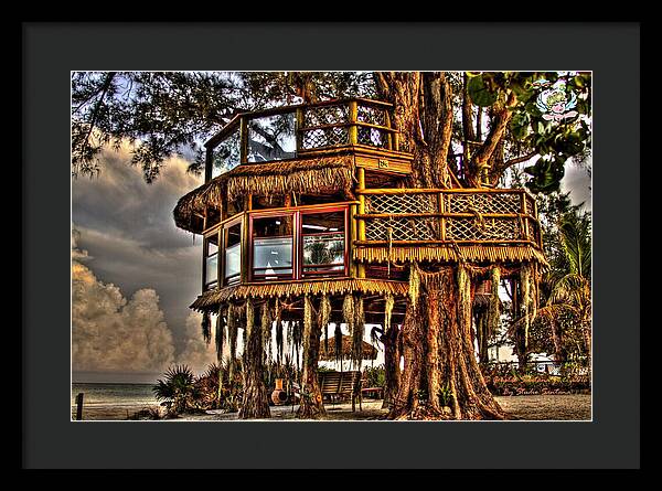 Beach Treehouse at Dawn - Framed Print