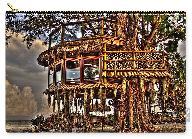 Beach Treehouse at Dawn - Zip Pouch