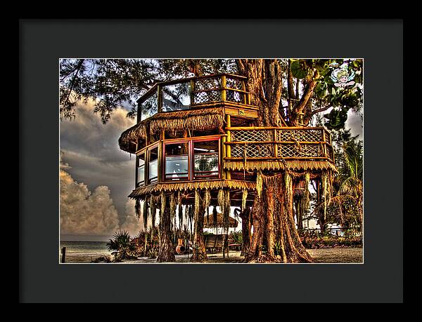 Beach Treehouse at Dawn - Framed Print